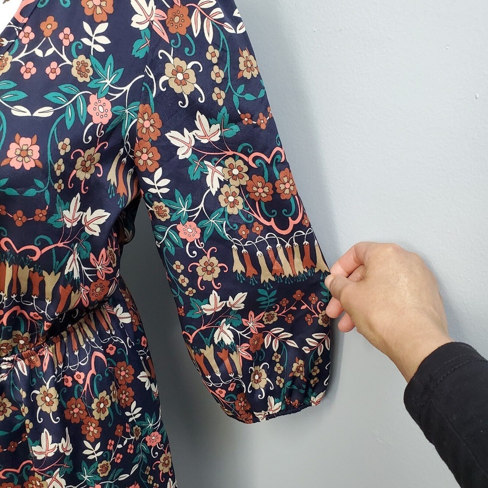 Wish Sheath Dress Womens Medium Multi Floral Lined Balloon Sleeve Keyhole Beck‎ - Picture 5 of 9